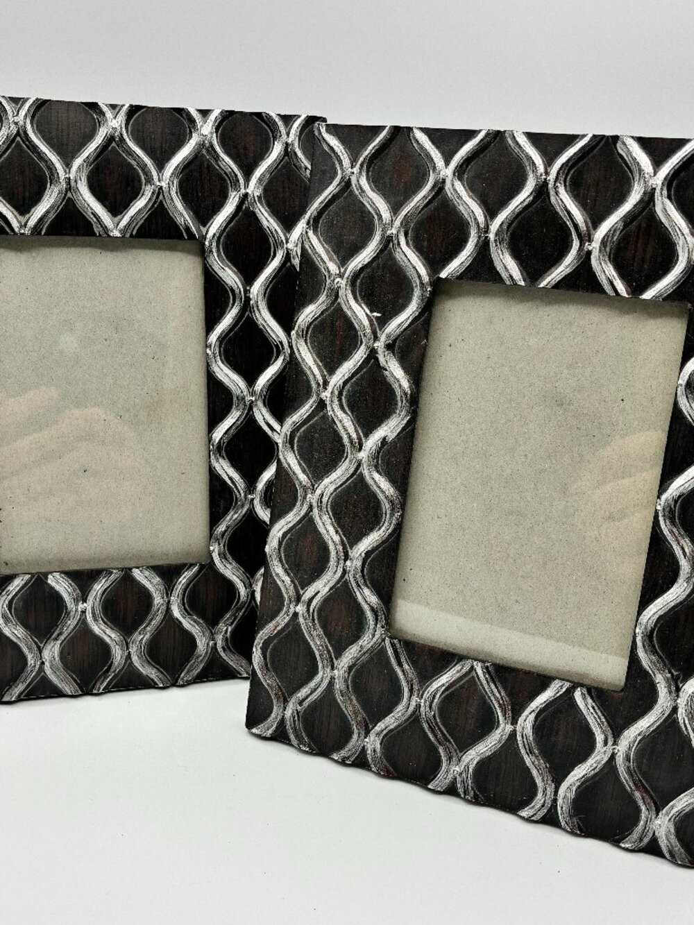 New View Faux Wood Metal Picture Frames Set of 2 8x10 (4x6) Fret Design